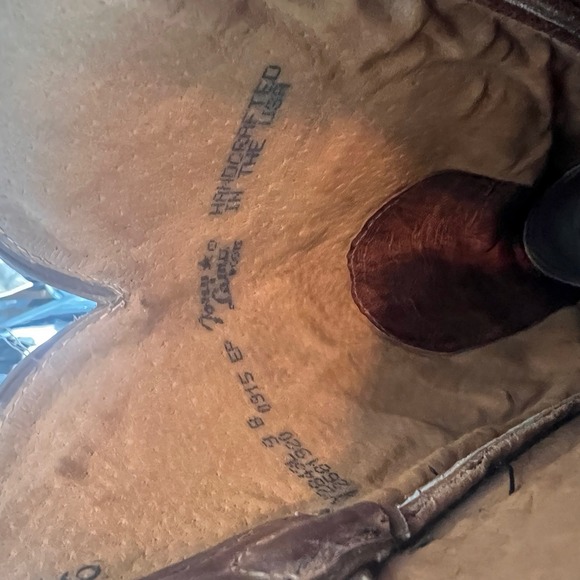 Tony Lama Handcrafted USA Brown Leather Western Cowboy Boots women’s SZ 8 - Picture 3 of 6